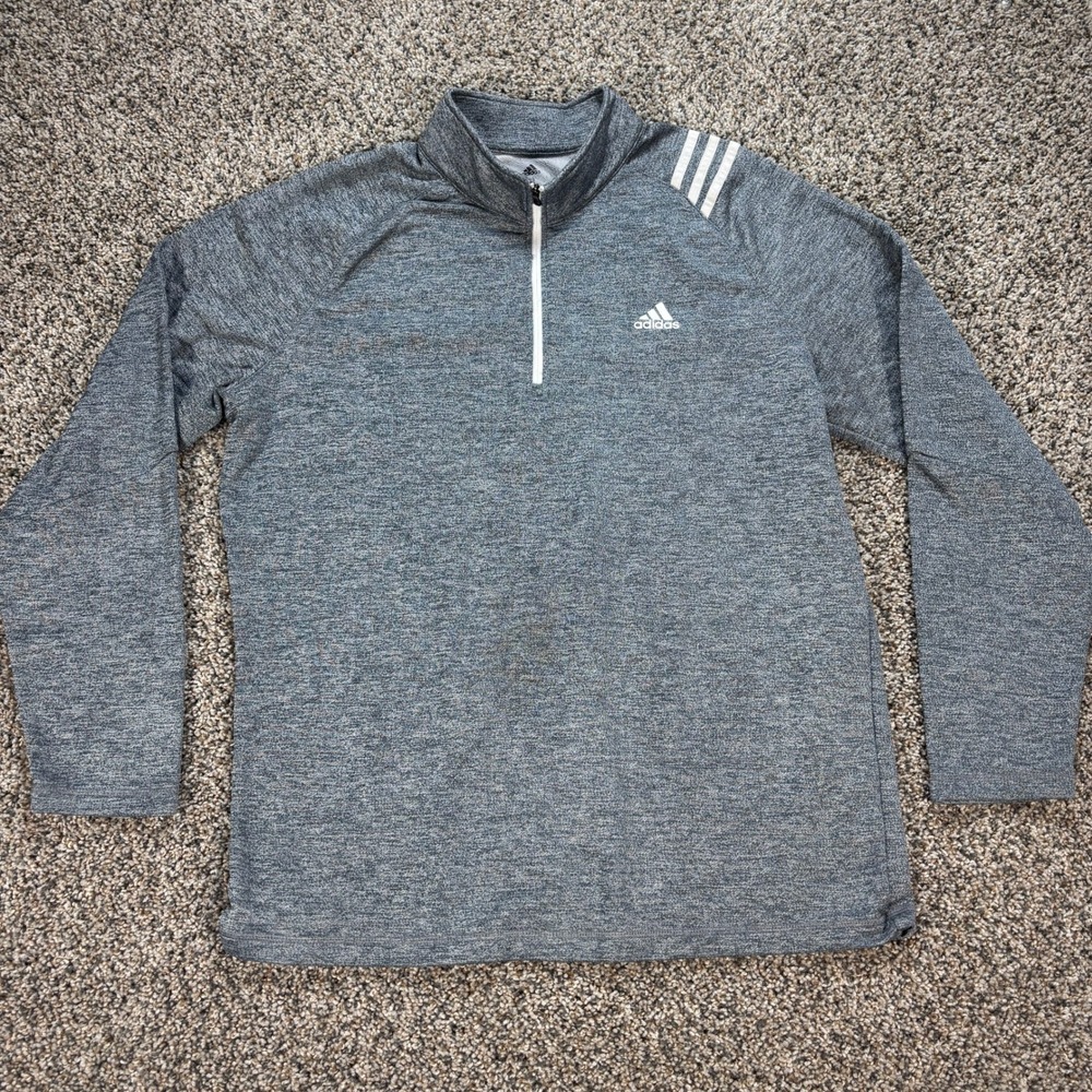 Adidas Golf Men's XL Gray Heathered Quarter Zip Pullover Long Sleeve Shirt